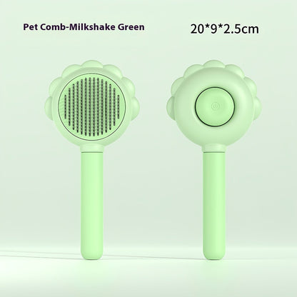 Clean & Spray: 2-in-1 Self-Cleaning Dog Brush with Hair Removal Comb and Spray