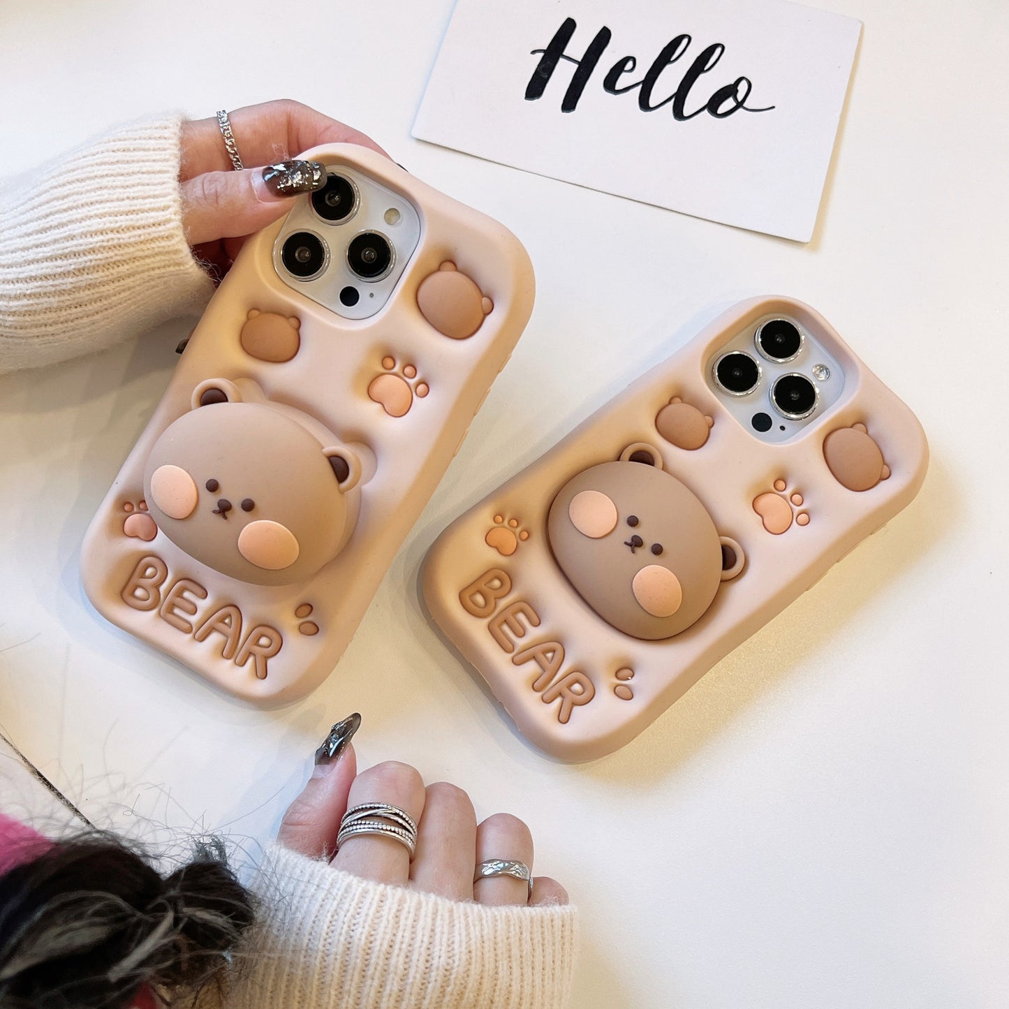 Un-bear-ably Cute: Adorable Silicone Phone Case with Bear Stand