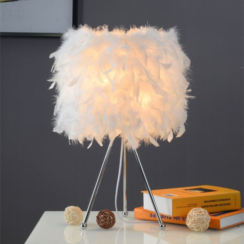 Feathered Whispers: Cute Feather Bedroom Night Light