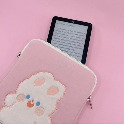 Bow Bunny: Embroidered Cover for iPads & Laptops