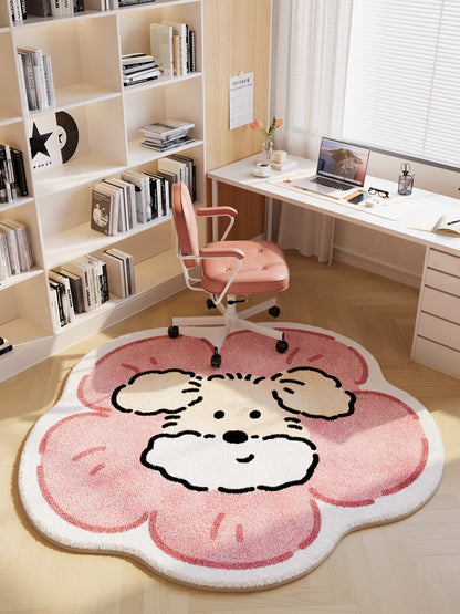 Whimsical Wheel: Cartoon Circular Bedroom Carpet