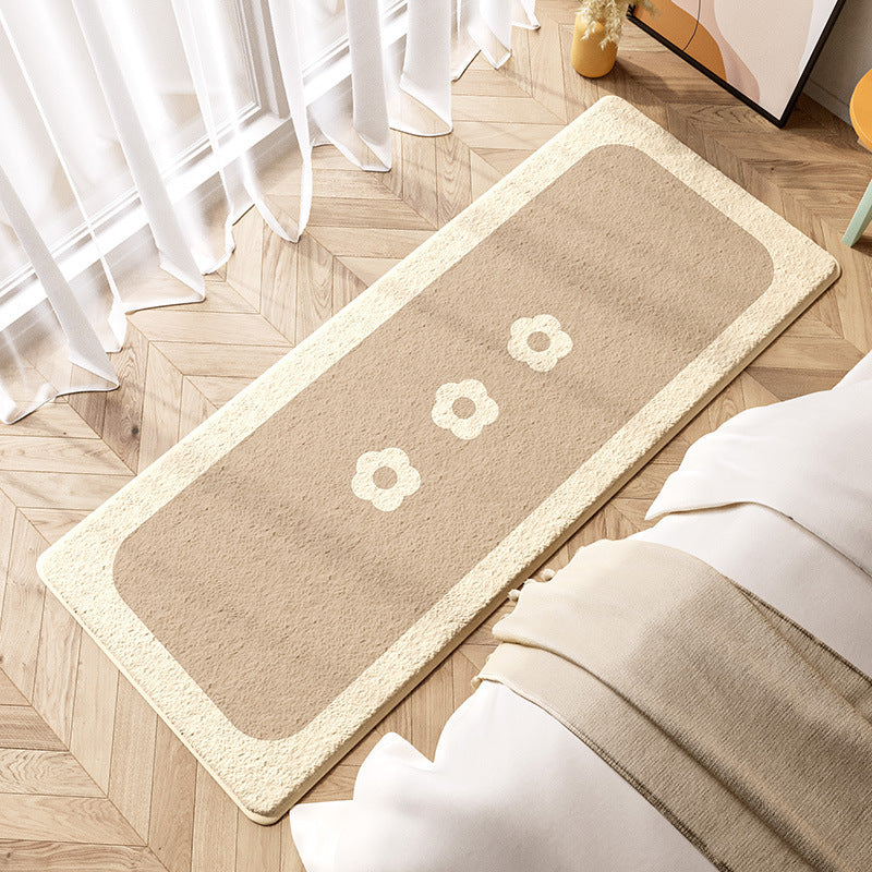 Snug Strip: Charming Bedside Rug for Cozy Bedrooms