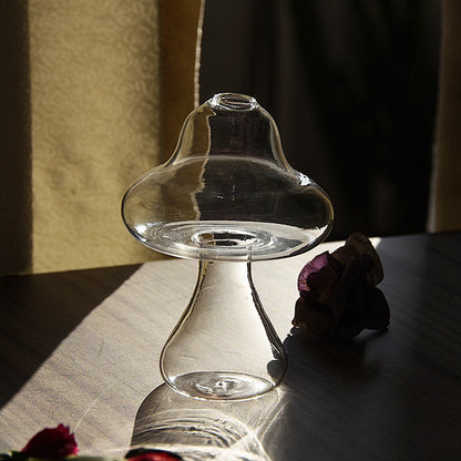 Magic Mushroom: Cute Glass Vase for Hydroponic Plants and Flowers