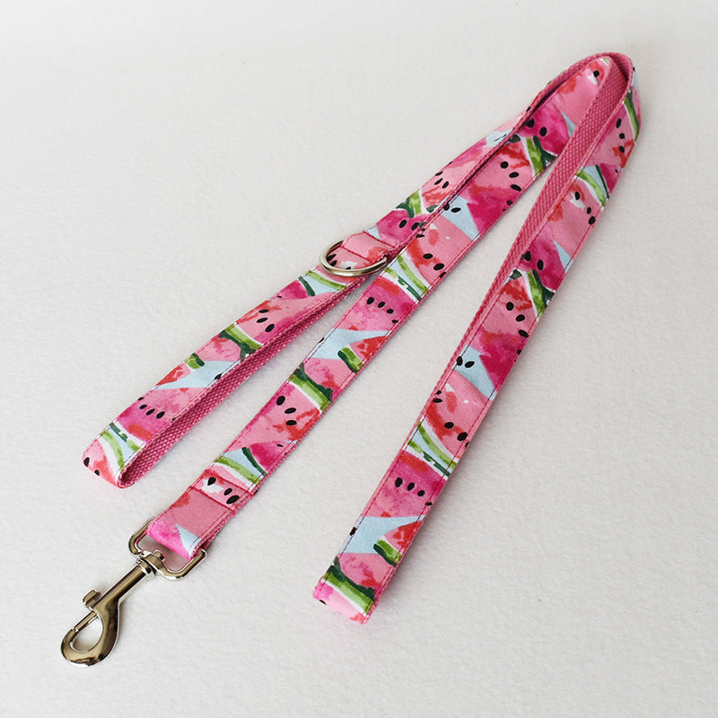 Melon Tails: Watermelon Print Cute Dog Collar and Leash