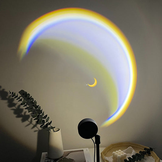 Lunar Glow: Rainbow Neon USB Moon Lamp for Bedroom Ambiance