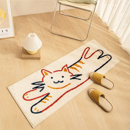 Sleepy Toons: Cartoon Pattern Bedside Rug