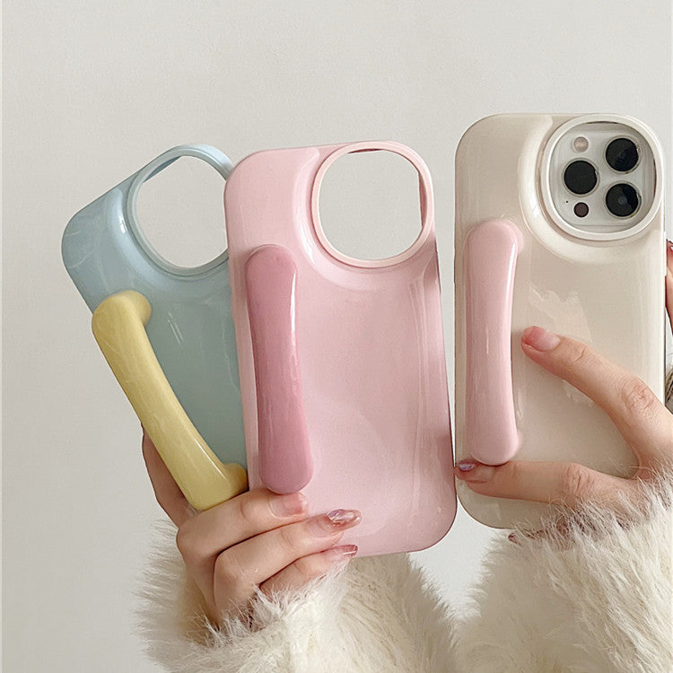 Sturdy Grip: Solid Handle Bracket Phone Case