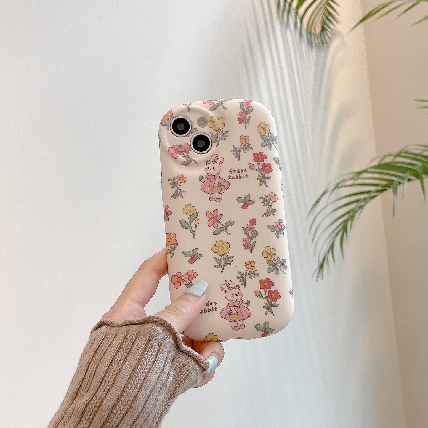 Garden Bunny: Floral Matte Phone Case with Soft Skin Feel