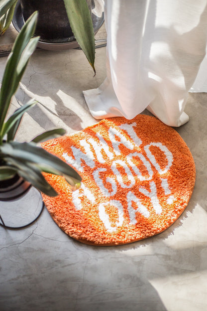 Sunny Start: 'What a Good Day' Creative Absorbent Bathroom Carpet