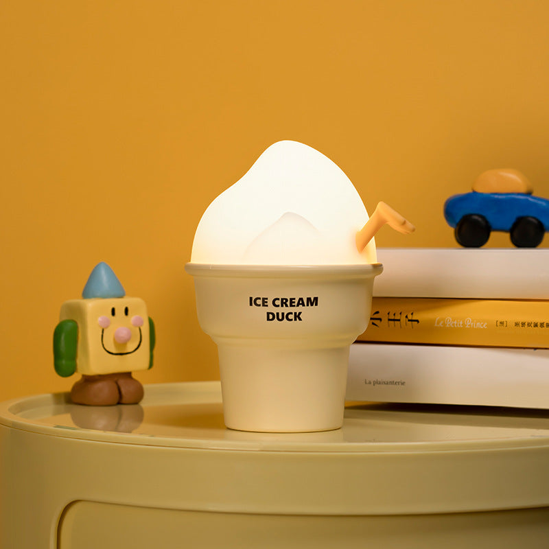 Sweet Dreams: Ice Cream Duck-Themed Small Night Lamp with USB Charging