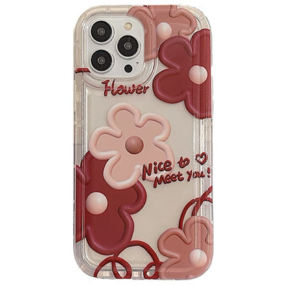 Vintage Bloom: Retro Red Flower Oil Painting Phone Case