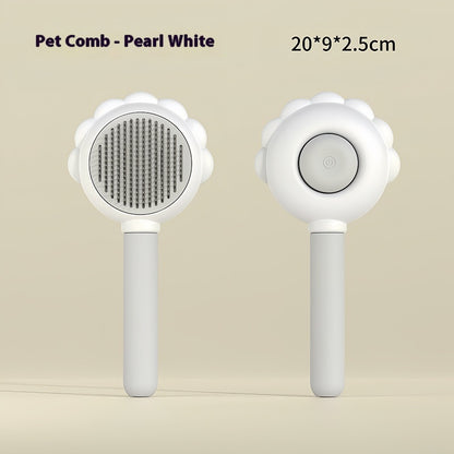 Clean & Spray: 2-in-1 Self-Cleaning Dog Brush with Hair Removal Comb and Spray