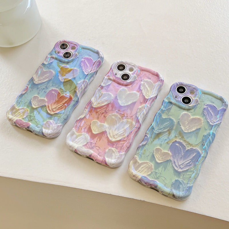 Hearts in Art: Love-Themed Oil Painting Phone Case