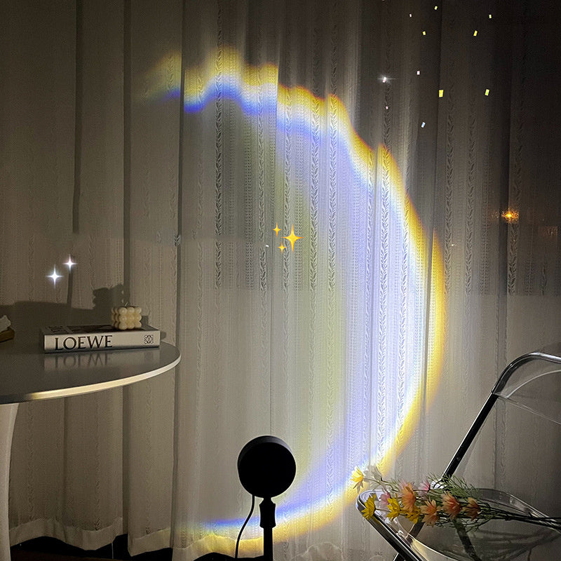 Lunar Glow: Rainbow Neon USB Moon Lamp for Bedroom Ambiance