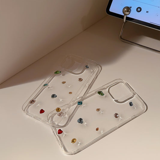 Rainbow Gleam: Three-Dimensional Colorful Crystal Epoxy Phone Case