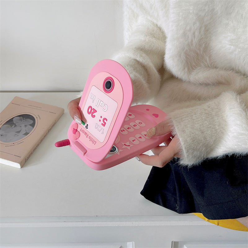 Sweet Talk: Pink Retro Flip Phone Style Case