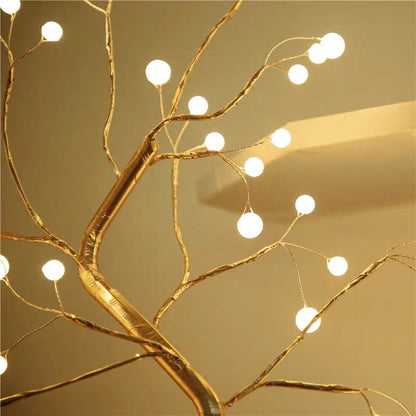 Starry Copper Twinkle: Wire Bedroom Light