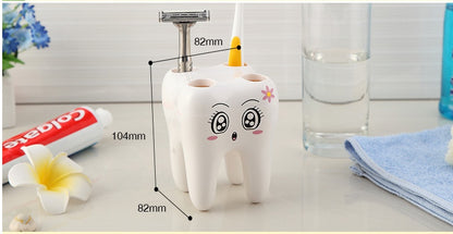 Toothy Grin: Cartoon Tooth-Shaped Toothbrush Holder