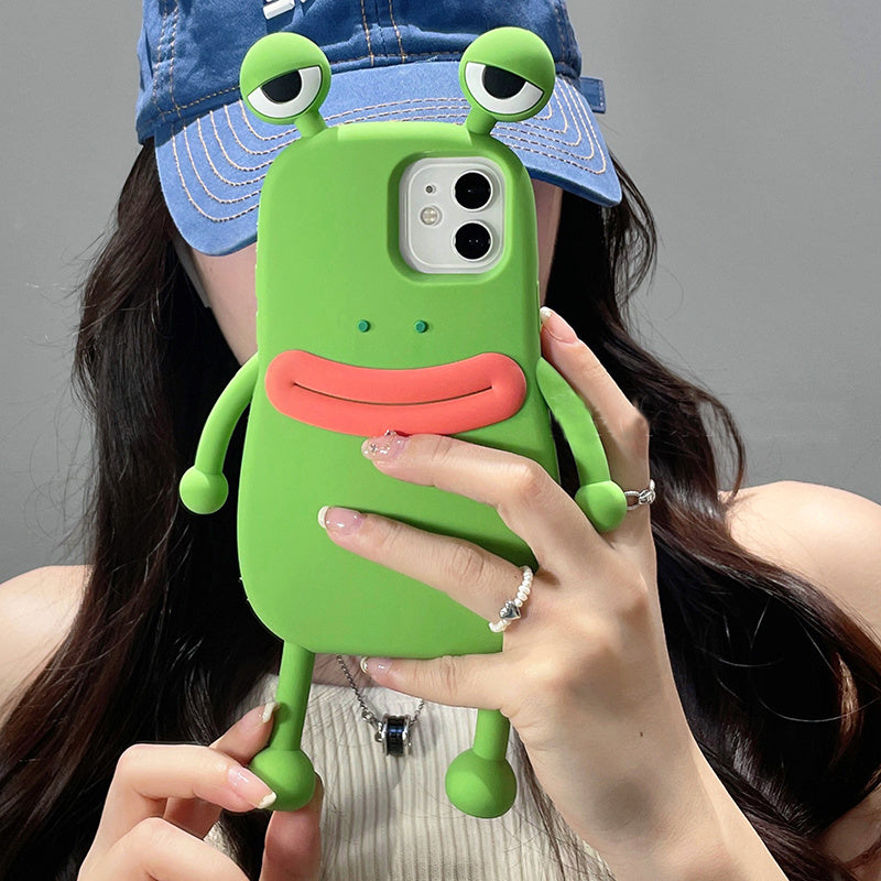 Hoppy Protector: 3D Frog Silicone Phone Case