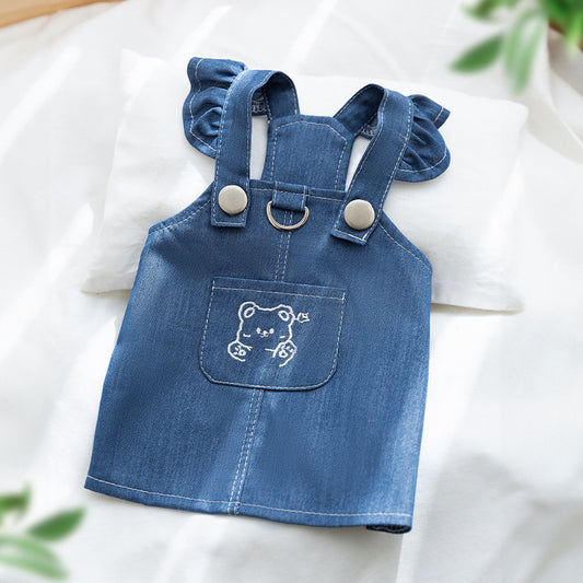 Classic Cool: Thin Denim Dress for Small Dogs and Cats