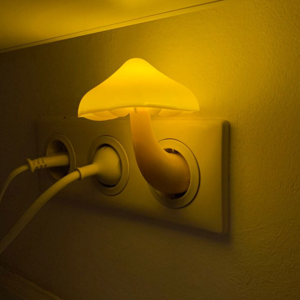 Mushroom Magic: LED Wall Socket Sensor Night Light