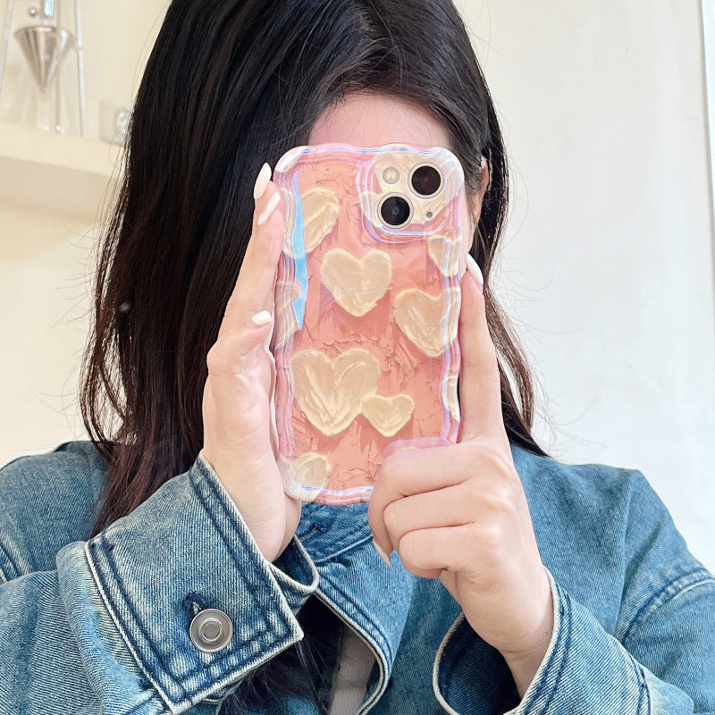 Hearts in Art: Love-Themed Oil Painting Phone Case