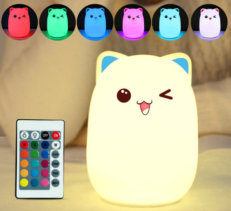 Color Pop: Cartoon Silicone Clap-Controlled Colourful Night Lamp