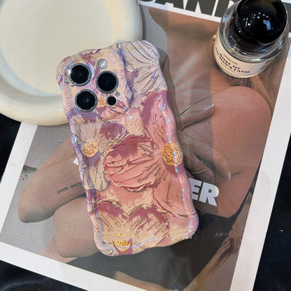 Vintage Bloom: Retro Oil Painting Blu-ray Flower Phone Case