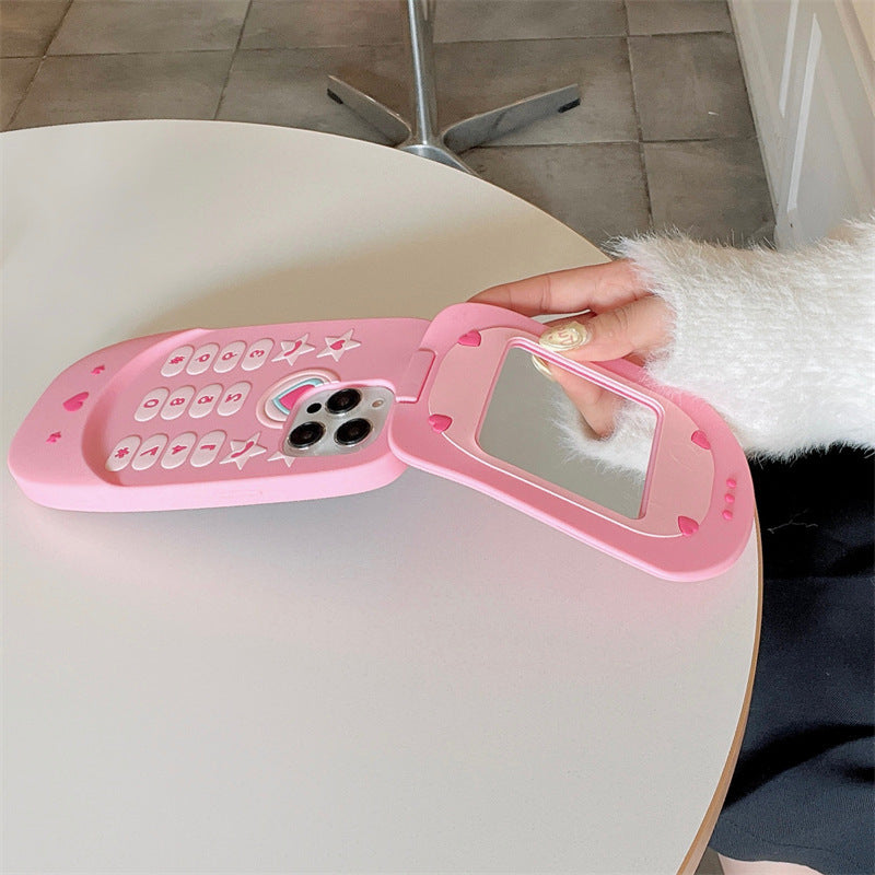 Sweet Talk: Pink Retro Flip Phone Style Case