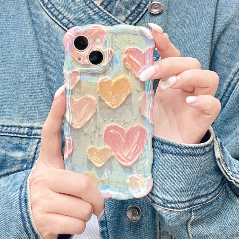 Hearts in Art: Love-Themed Oil Painting Phone Case