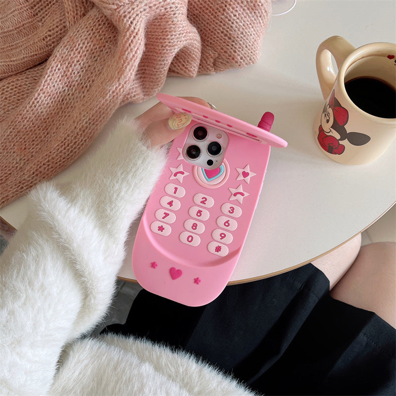 Sweet Talk: Pink Retro Flip Phone Style Case