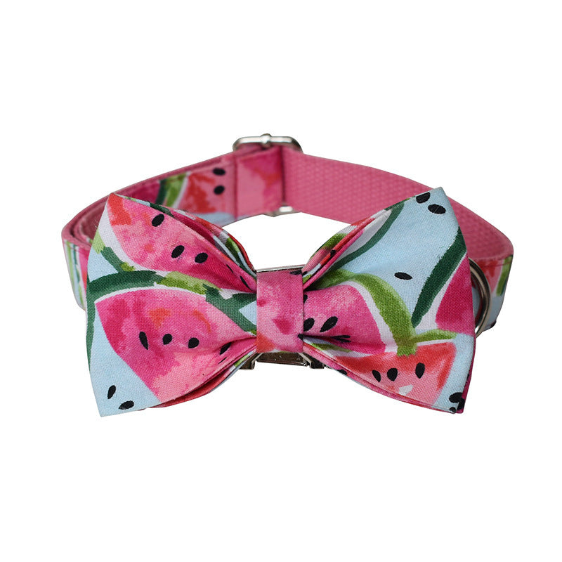 Melon Tails: Watermelon Print Cute Dog Collar and Leash