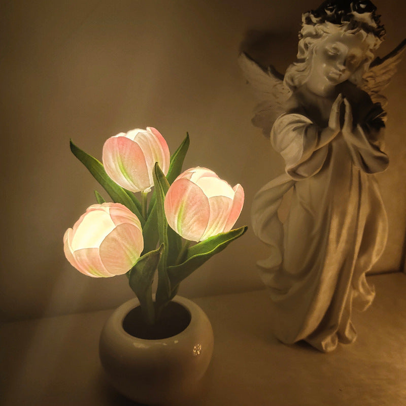 Tulip Twilight: LED Flower Night Light for Romantic Home Decor