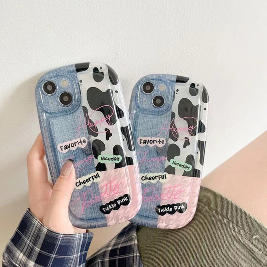 Chic Moo Patchwork: Playful Oval Phone Case