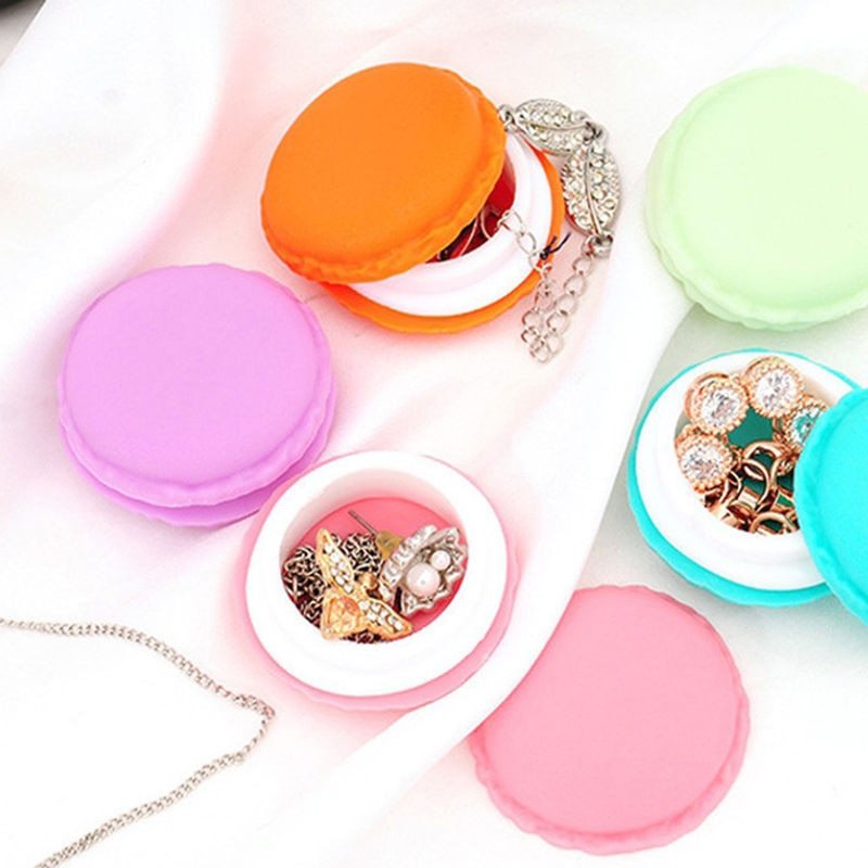 Tiny Treasures Keeper: Macaron Mini Storage Case for Jewelry & Trinkets