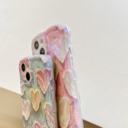 Hearts in Art: Love-Themed Oil Painting Phone Case