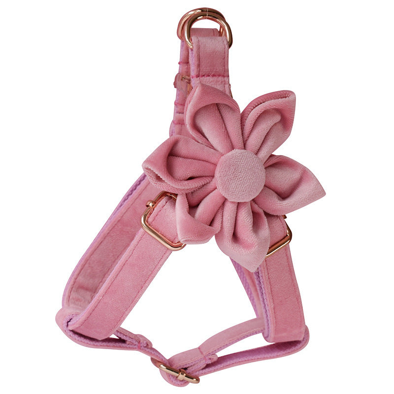 Style Paws: Blush Pink Fashion Personality Pet Collar with Flower Design