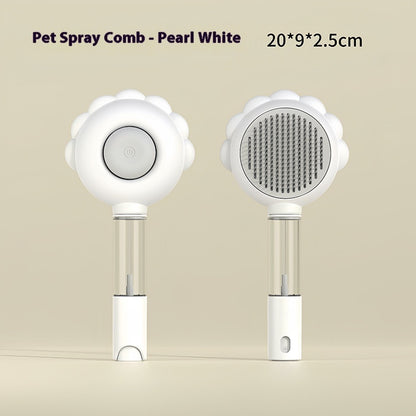 Clean & Spray: 2-in-1 Self-Cleaning Dog Brush with Hair Removal Comb and Spray