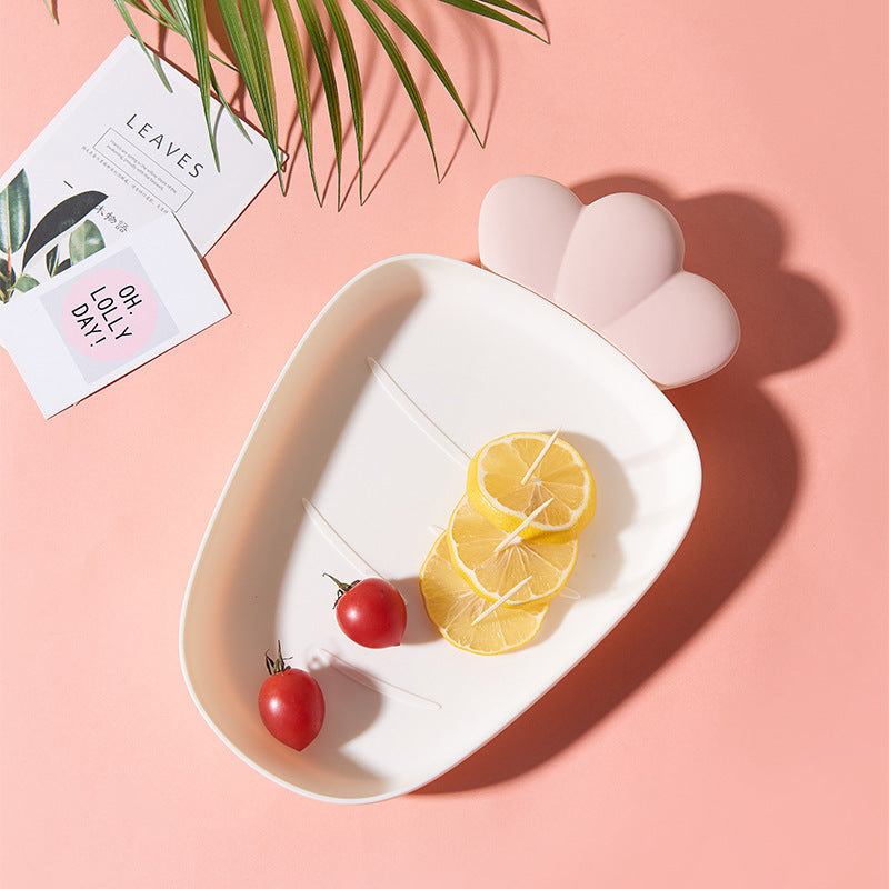 Fruity Fiesta: Playful Plastic Snack Plate for Creative Snacking