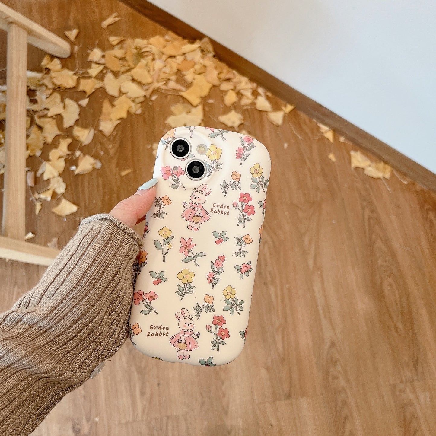 Garden Bunny: Floral Matte Phone Case with Soft Skin Feel