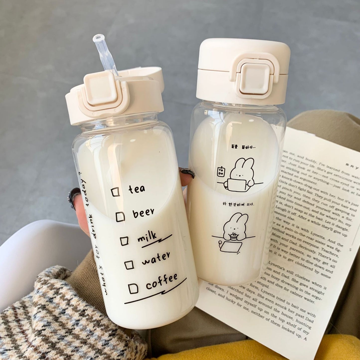 Workday Hydration: Plastic Sippy Cup with Log Design