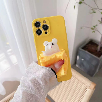 Cheesy Companion: Cute Cheese Mouse Fashion Phone Case