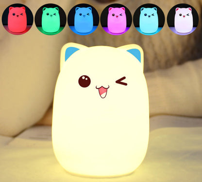 Color Pop: Cartoon Silicone Clap-Controlled Colourful Night Lamp