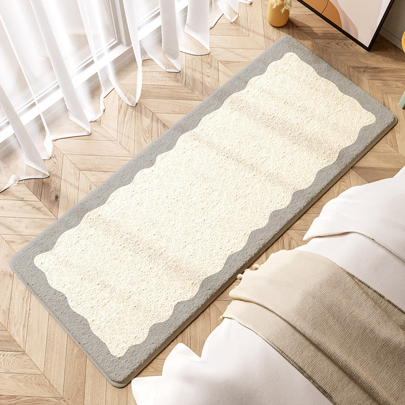 Snug Strip: Charming Bedside Rug for Cozy Bedrooms