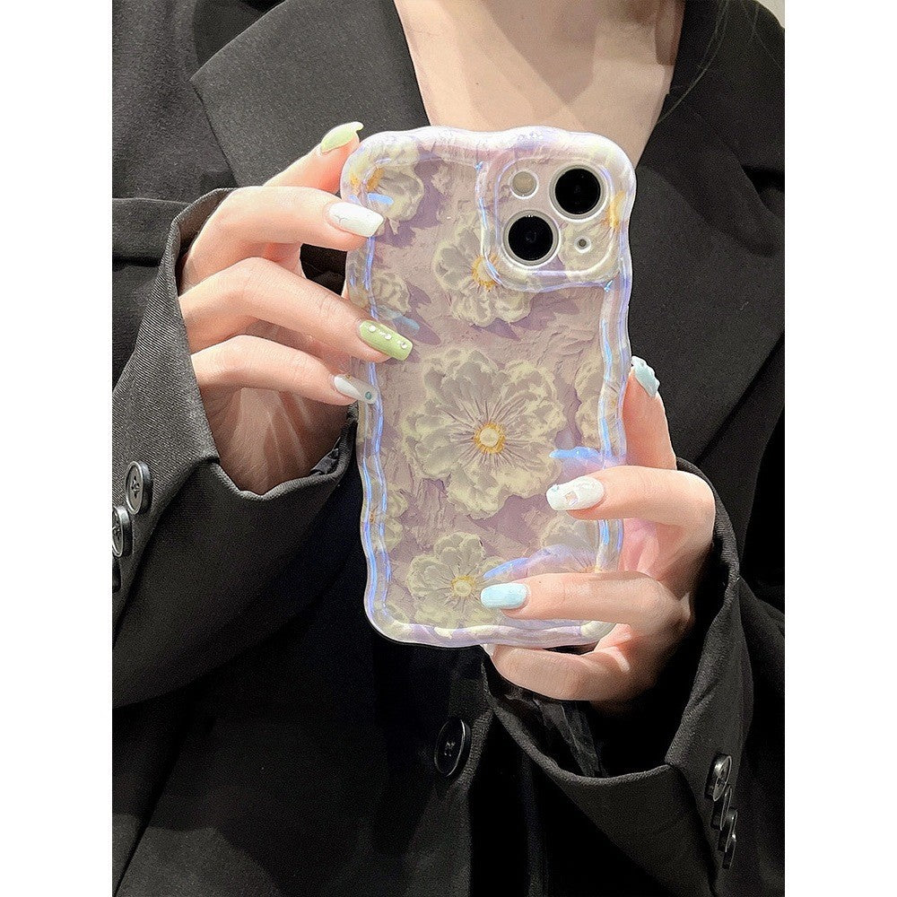 Blossom Blues: Oil Painting Flowers Phone Case