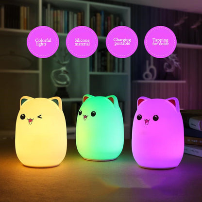 Color Pop: Cartoon Silicone Clap-Controlled Colourful Night Lamp