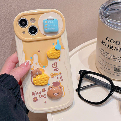 Cheesy Peek-a-Boo: Sliding Window Cheese Bear Phone Case