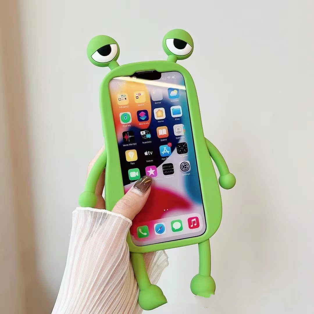 Hoppy Protector: 3D Frog Silicone Phone Case