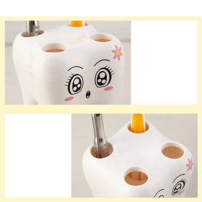 Toothy Grin: Cartoon Tooth-Shaped Toothbrush Holder