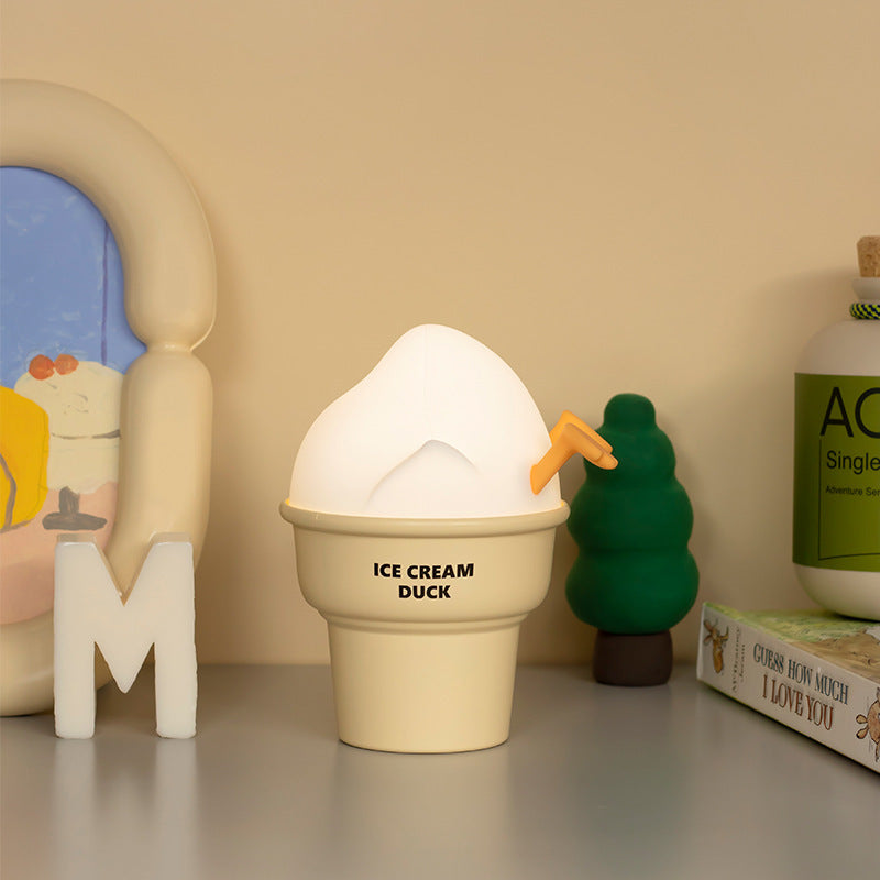 Sweet Dreams: Ice Cream Duck-Themed Small Night Lamp with USB Charging